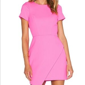 NBD x Naven hot pink asymmetrical open back dress